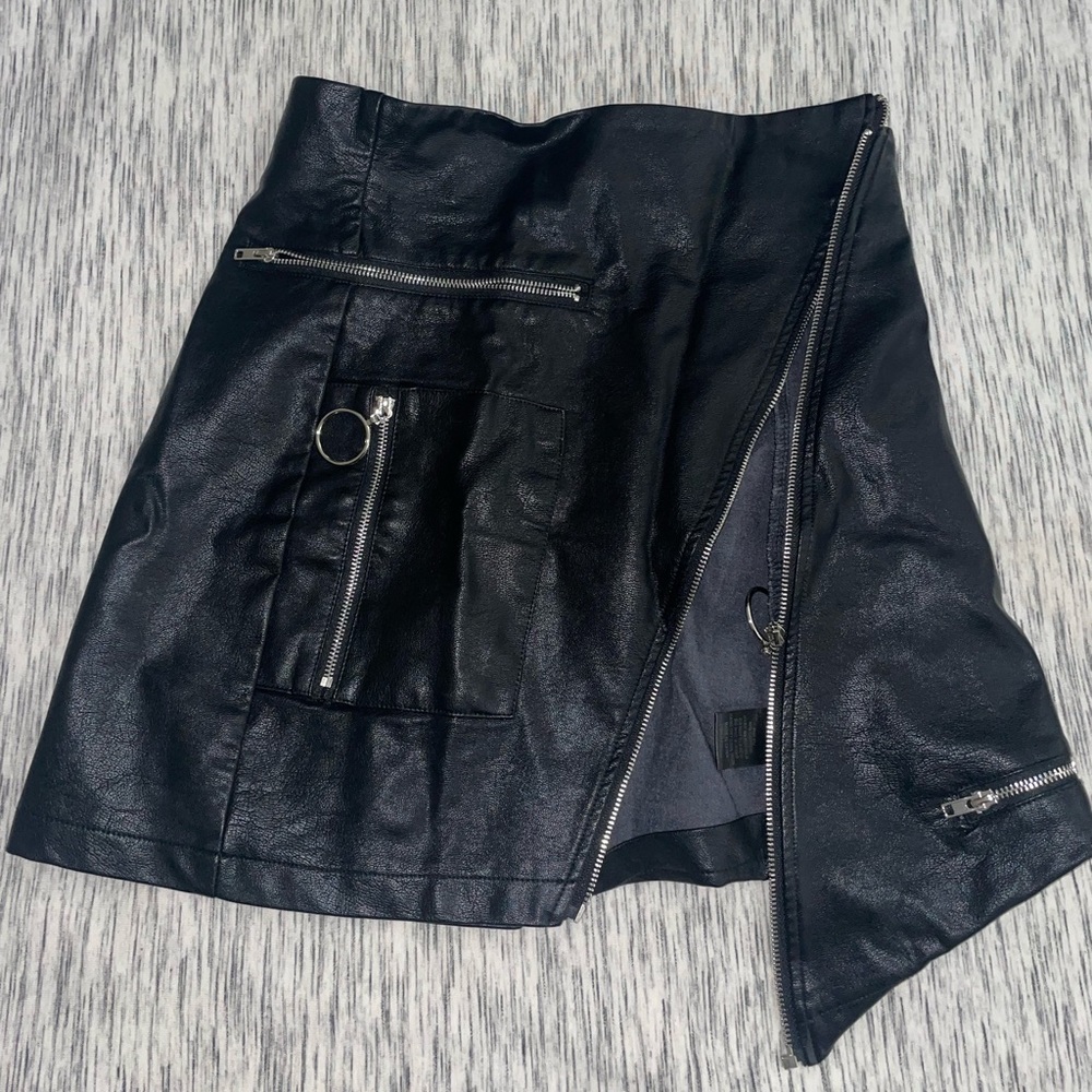 Faux leather skirt